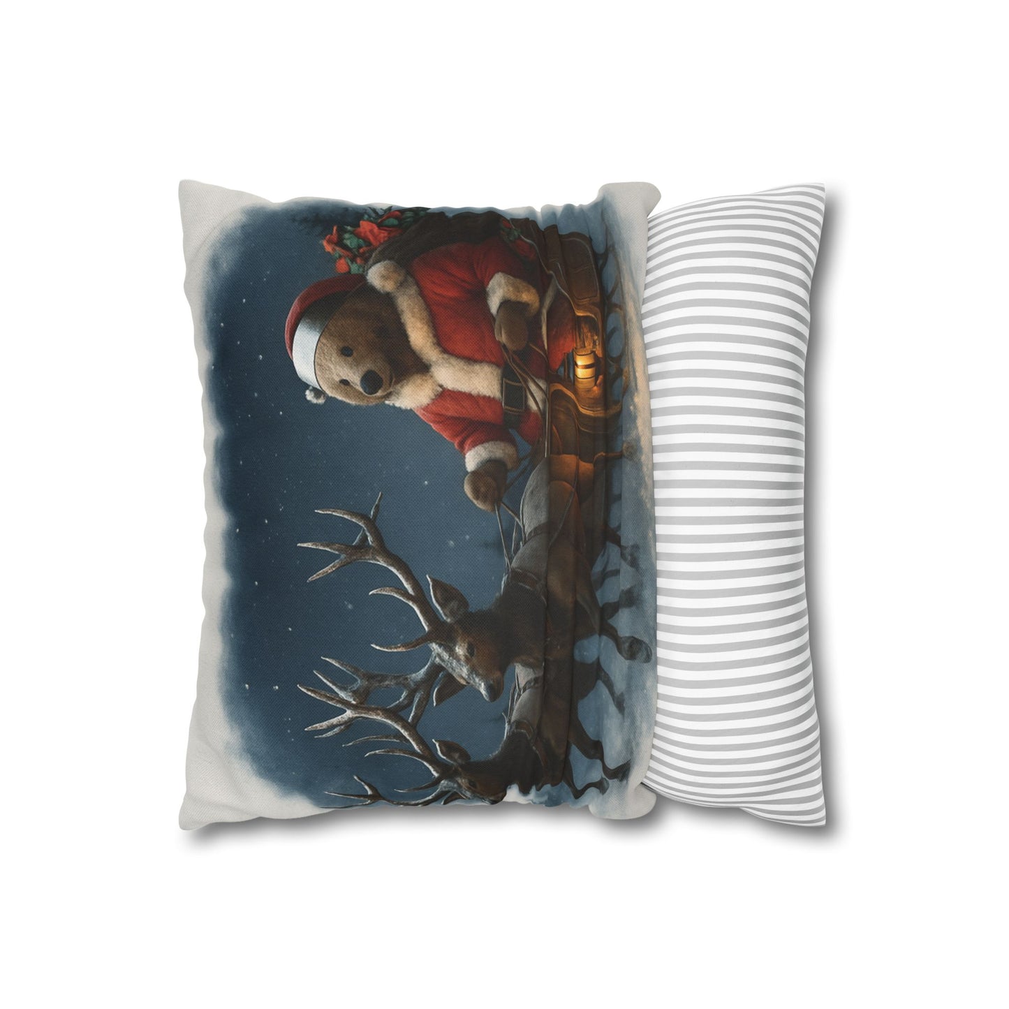 Christmas Bear Animal Parade Pillow Cover – Festive Holiday Decorative Throw Pillowcase