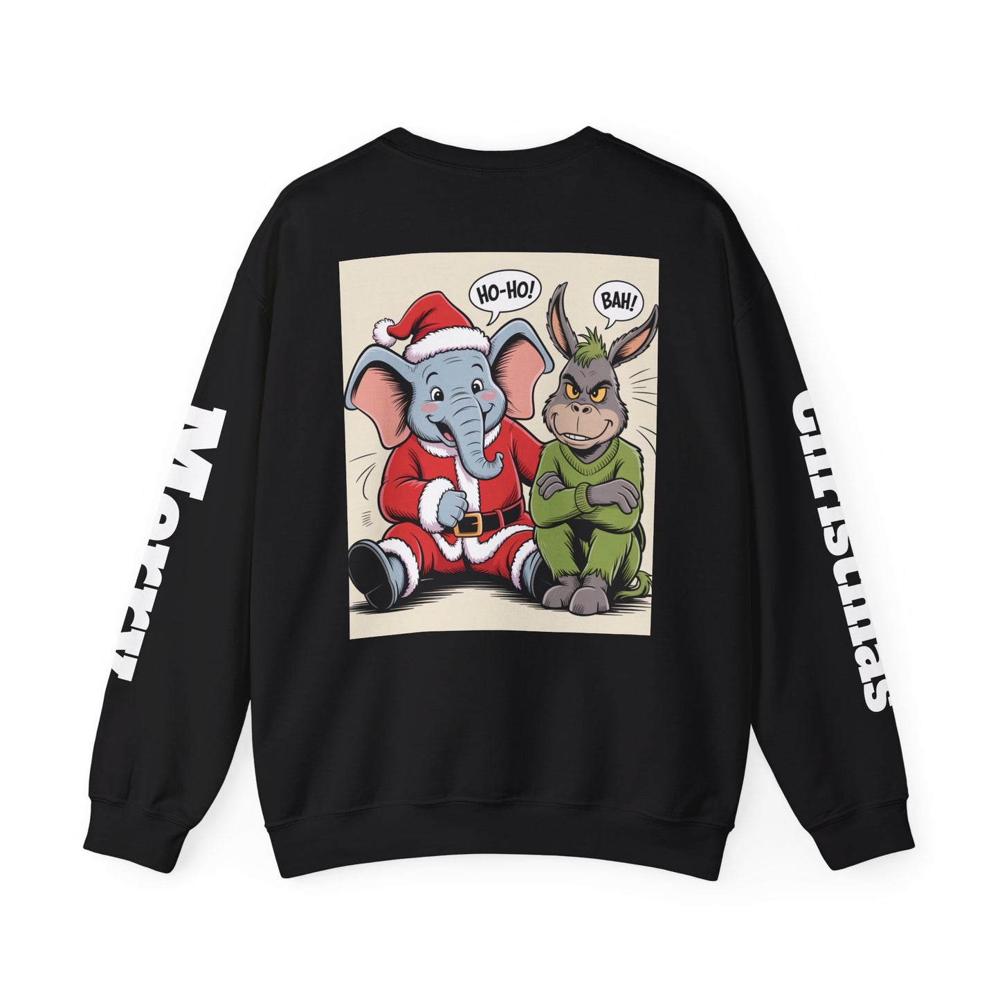 Christmas Sweatshirt — Elephant & Grinch Holiday Crewneck (Ho-Ho! Bah!)