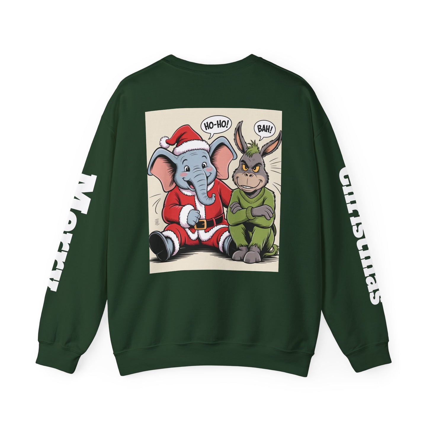 Christmas Sweatshirt — Elephant & Grinch Holiday Crewneck (Ho-Ho! Bah!)