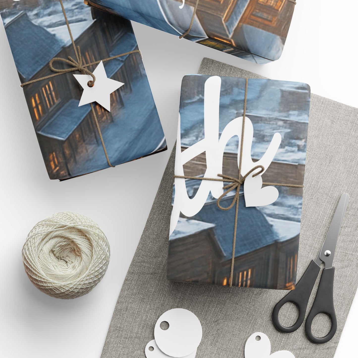 Missing Home Wrapping Paper Roll — From home Scenic Snowy Mountain town Design