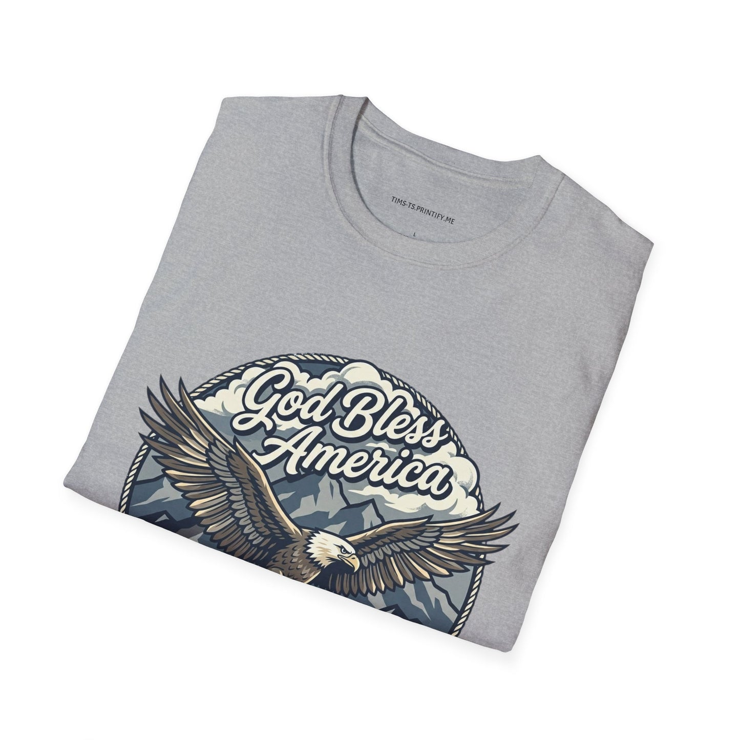 God Bless America Eagle T-Shirt — Patriotic Bald Eagle with Flag Design
