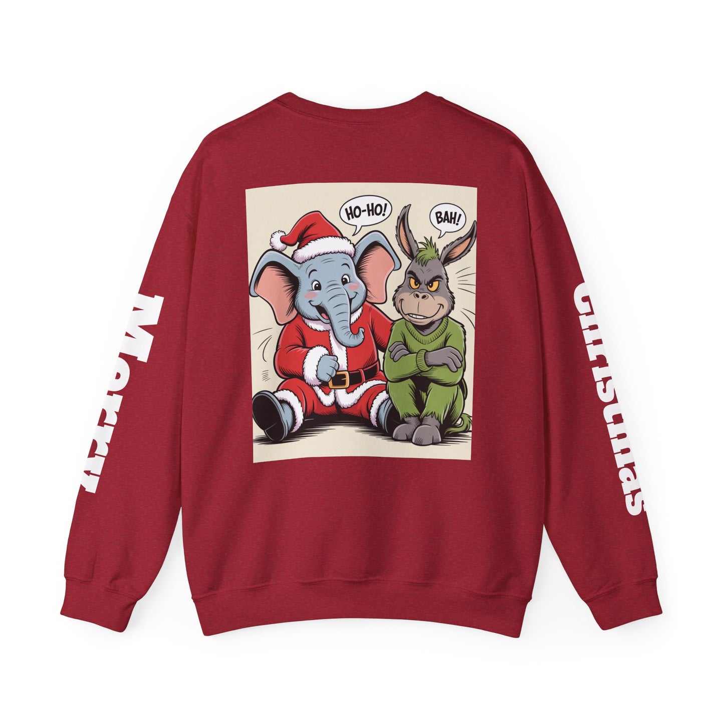 Christmas Sweatshirt — Elephant & Grinch Holiday Crewneck (Ho-Ho! Bah!)