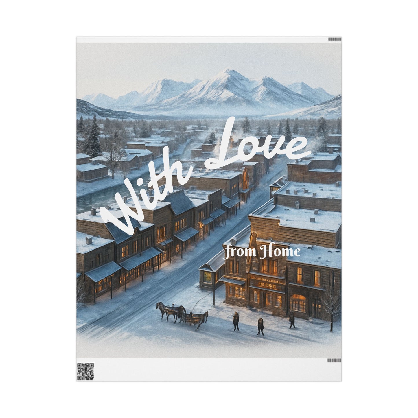 Missing Home Wrapping Paper Roll — From home Scenic Snowy Mountain town Design