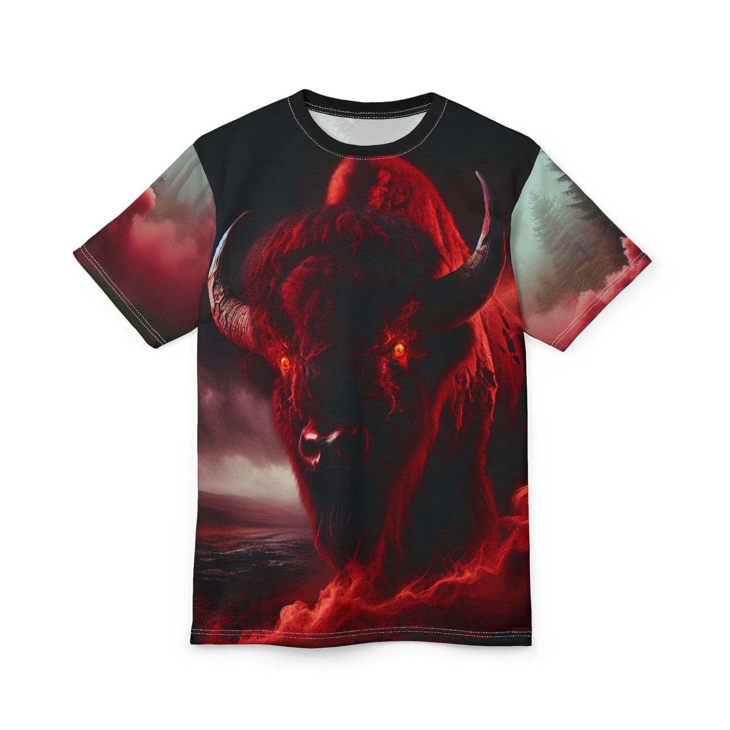 Unisex Cut & Sew Tee (AOP)- Hell Bison 1