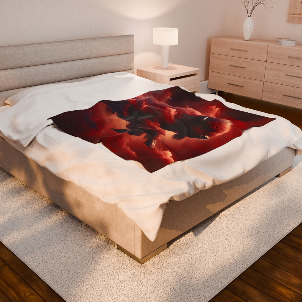 Velveteen Plush Blanket - Wolf's Nightmare