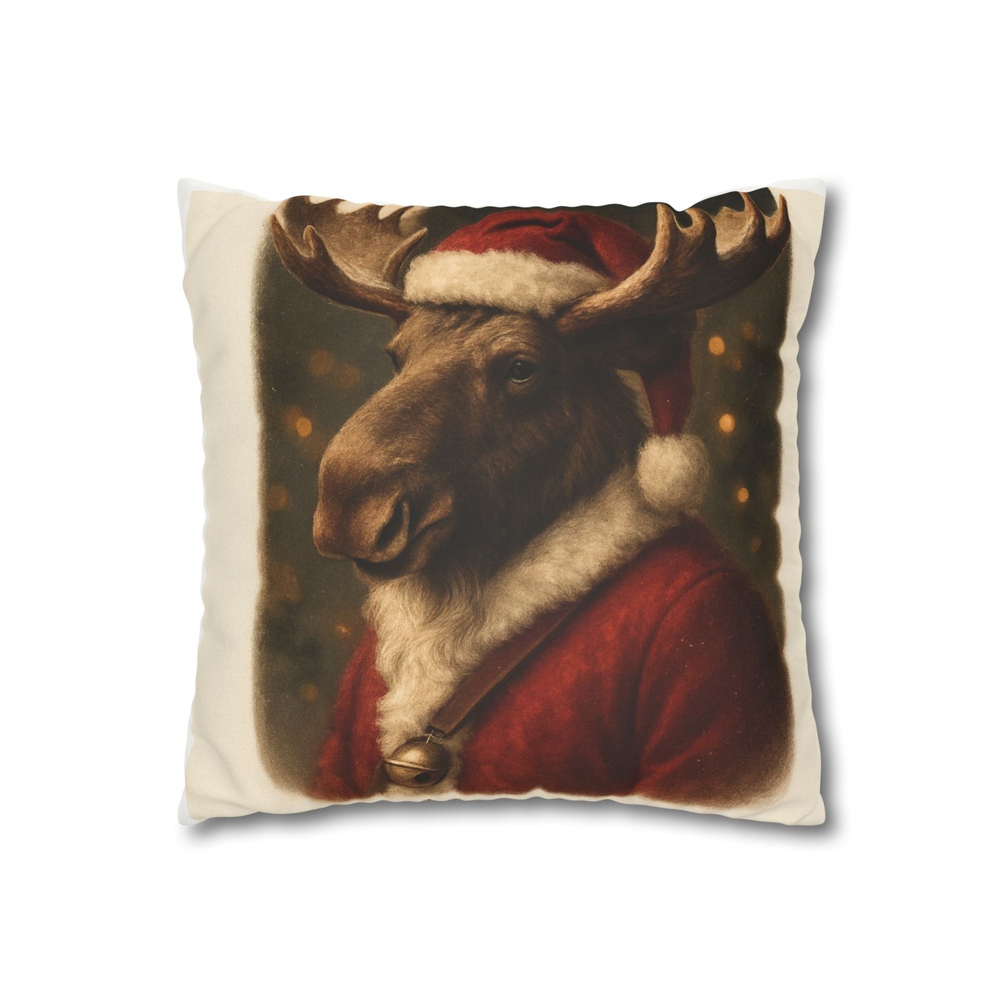 Christmas Buffalo Pillowcase — Santa Bison Holiday Decorative Throw Pillow