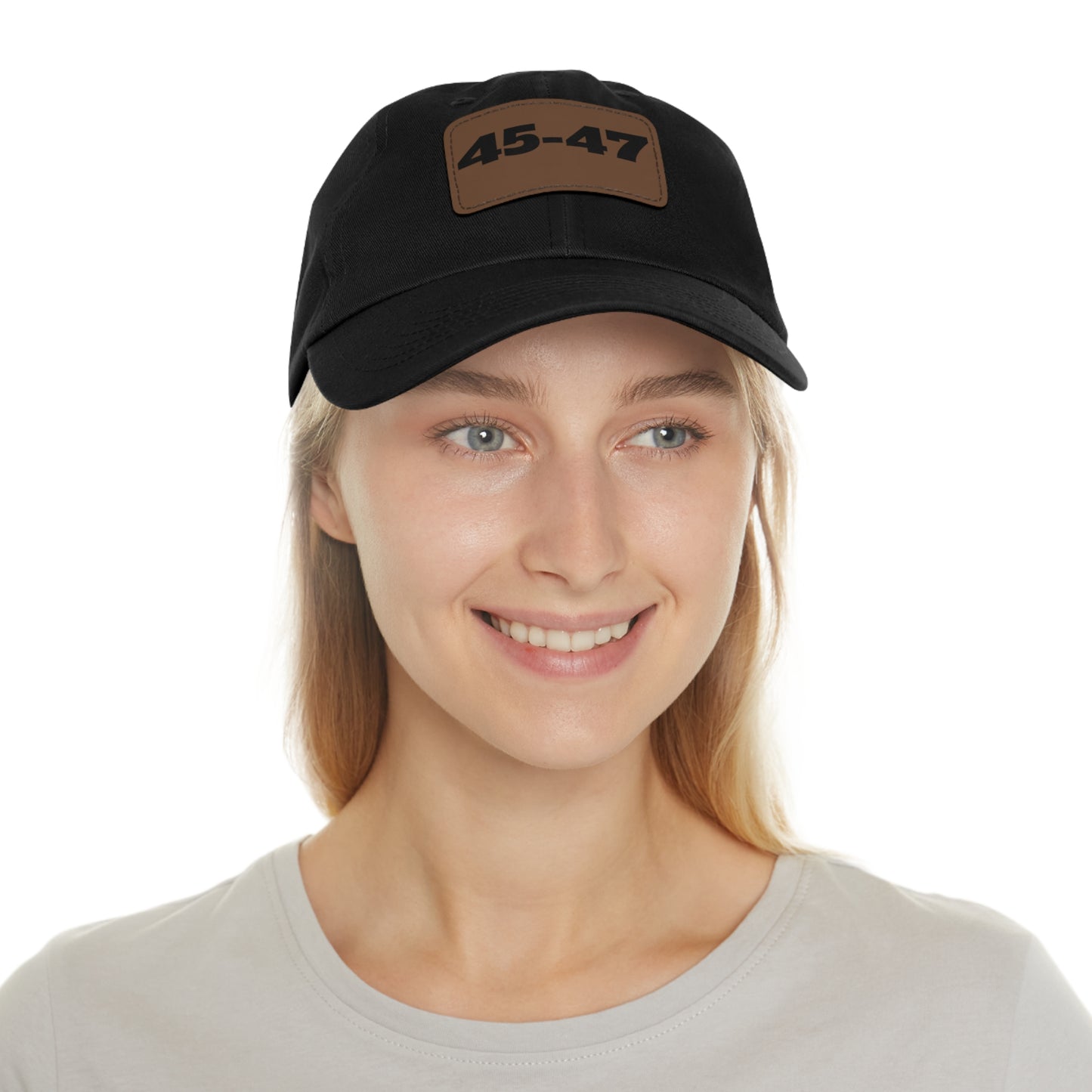 Dad Hat with Leather Patch (Rectangle) - 45-47