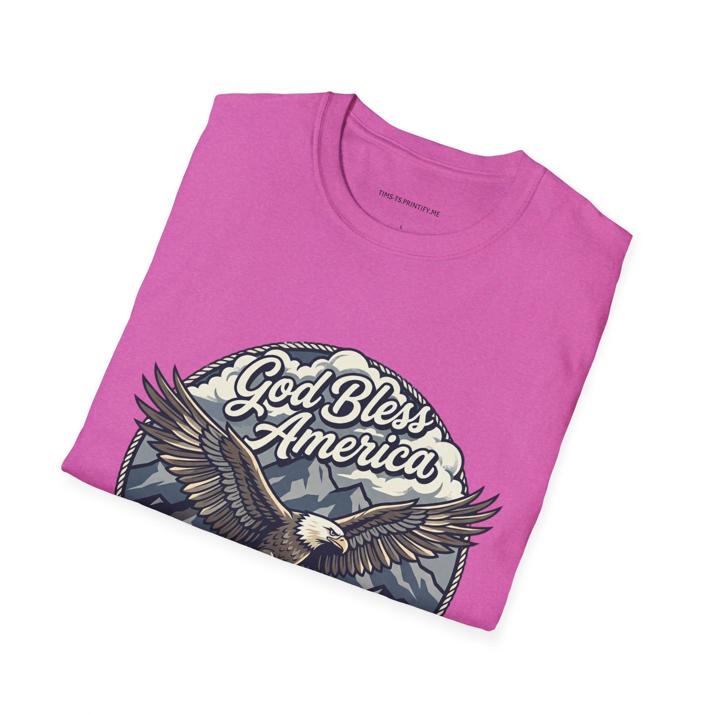 God Bless America Eagle T-Shirt — Patriotic Bald Eagle with Flag Design