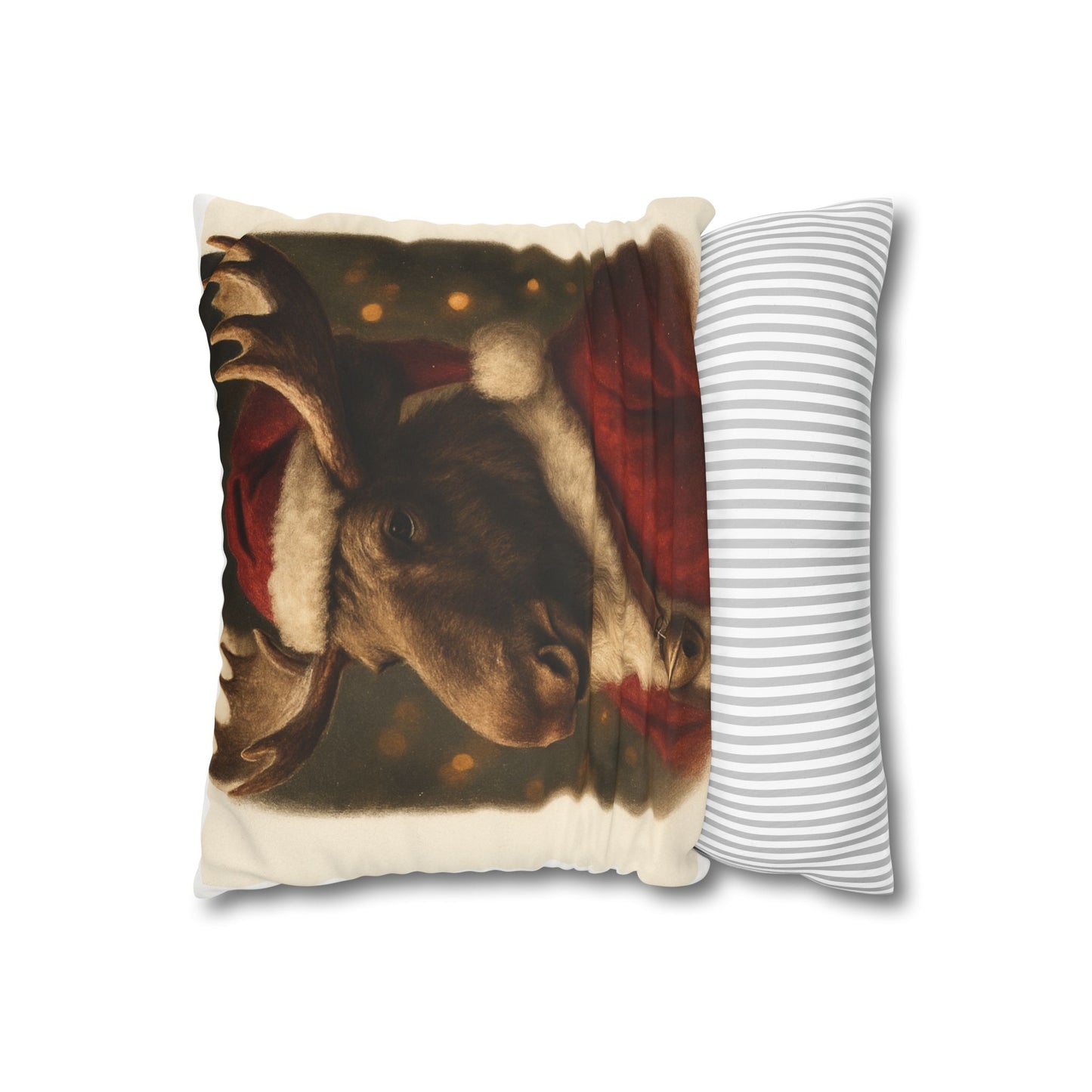 Christmas Buffalo Pillowcase — Santa Bison Holiday Decorative Throw Pillow