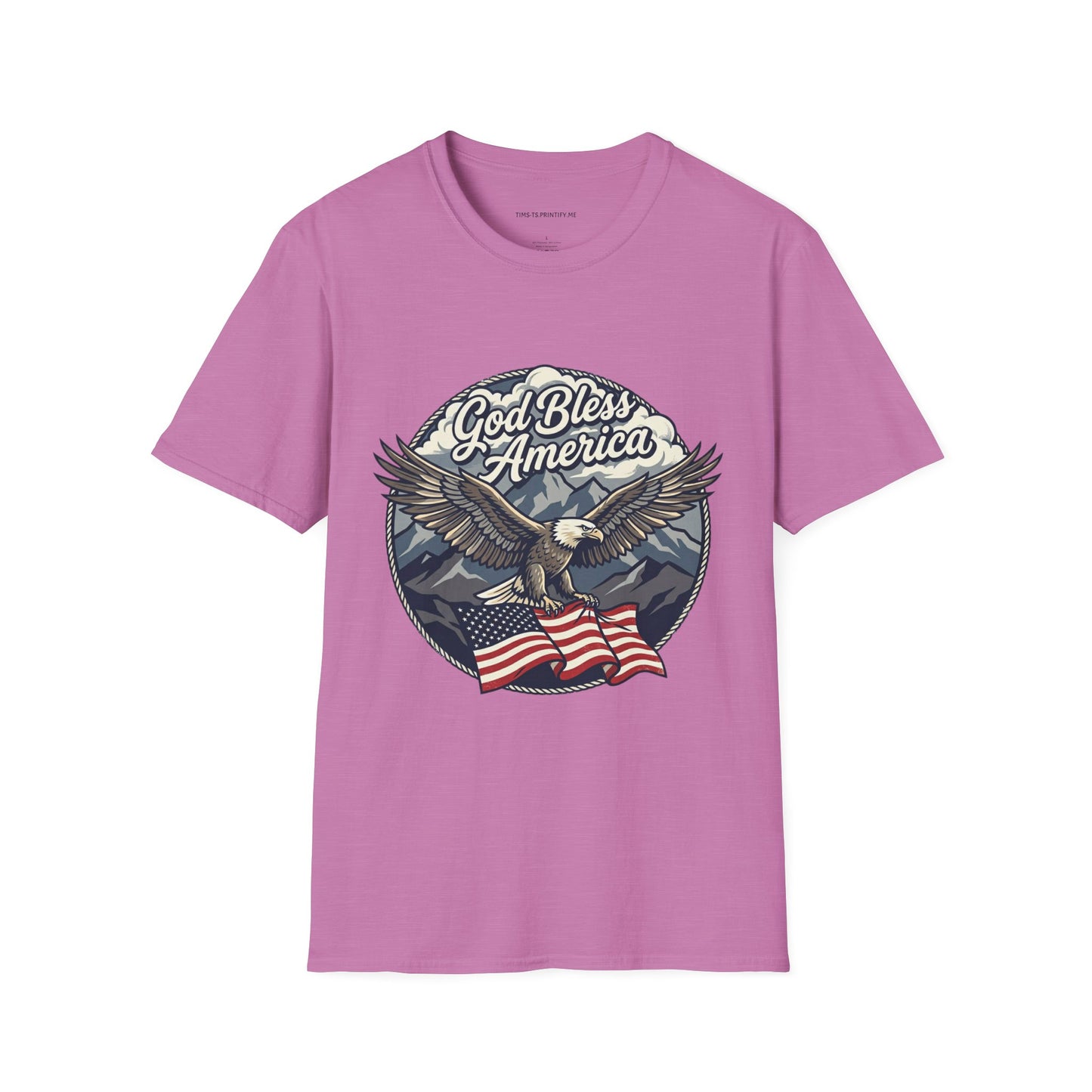 God Bless America Eagle T-Shirt — Patriotic Bald Eagle with Flag Design