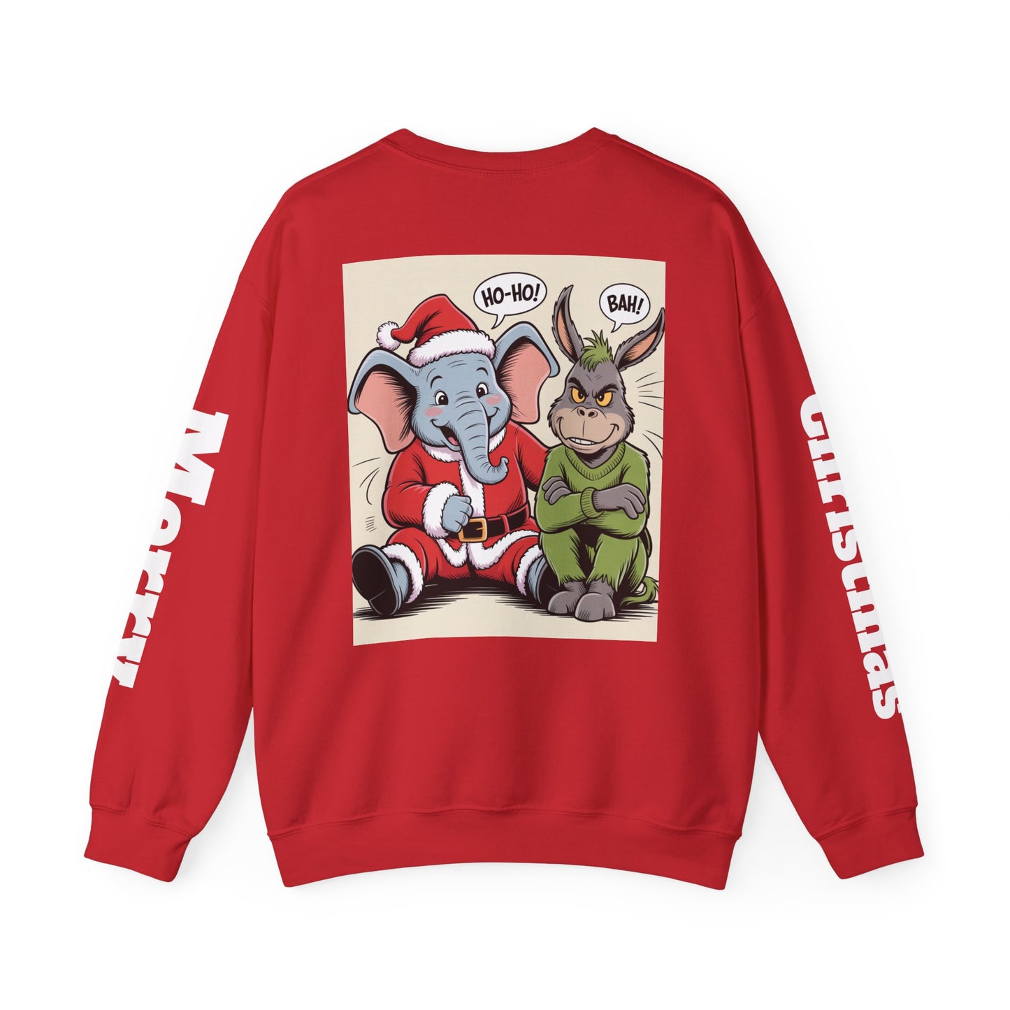 Christmas Sweatshirt — Elephant & Grinch Holiday Crewneck (Ho-Ho! Bah!)