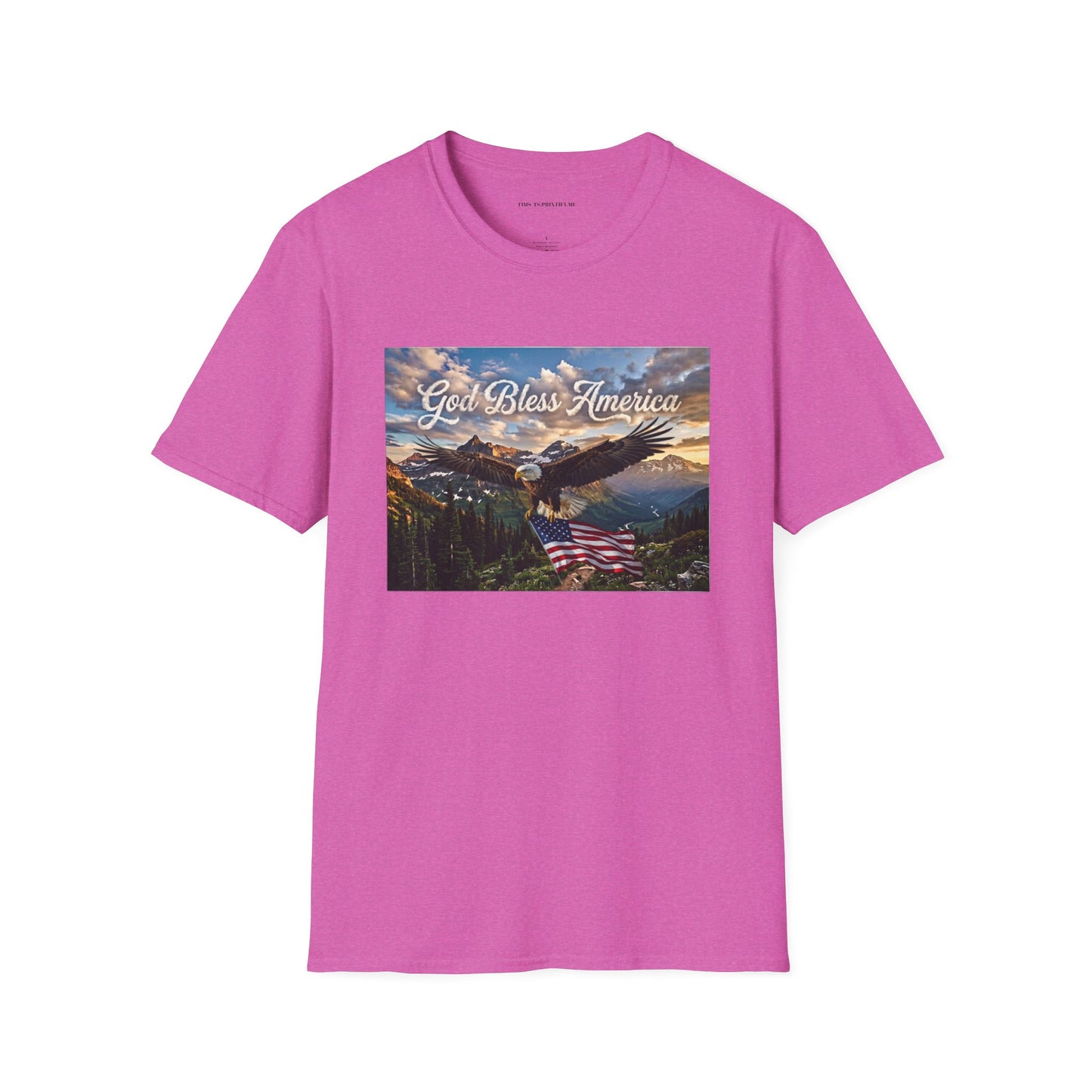 God Bless America Eagle T-Shirt — Patriotic Mountain Flag Tee