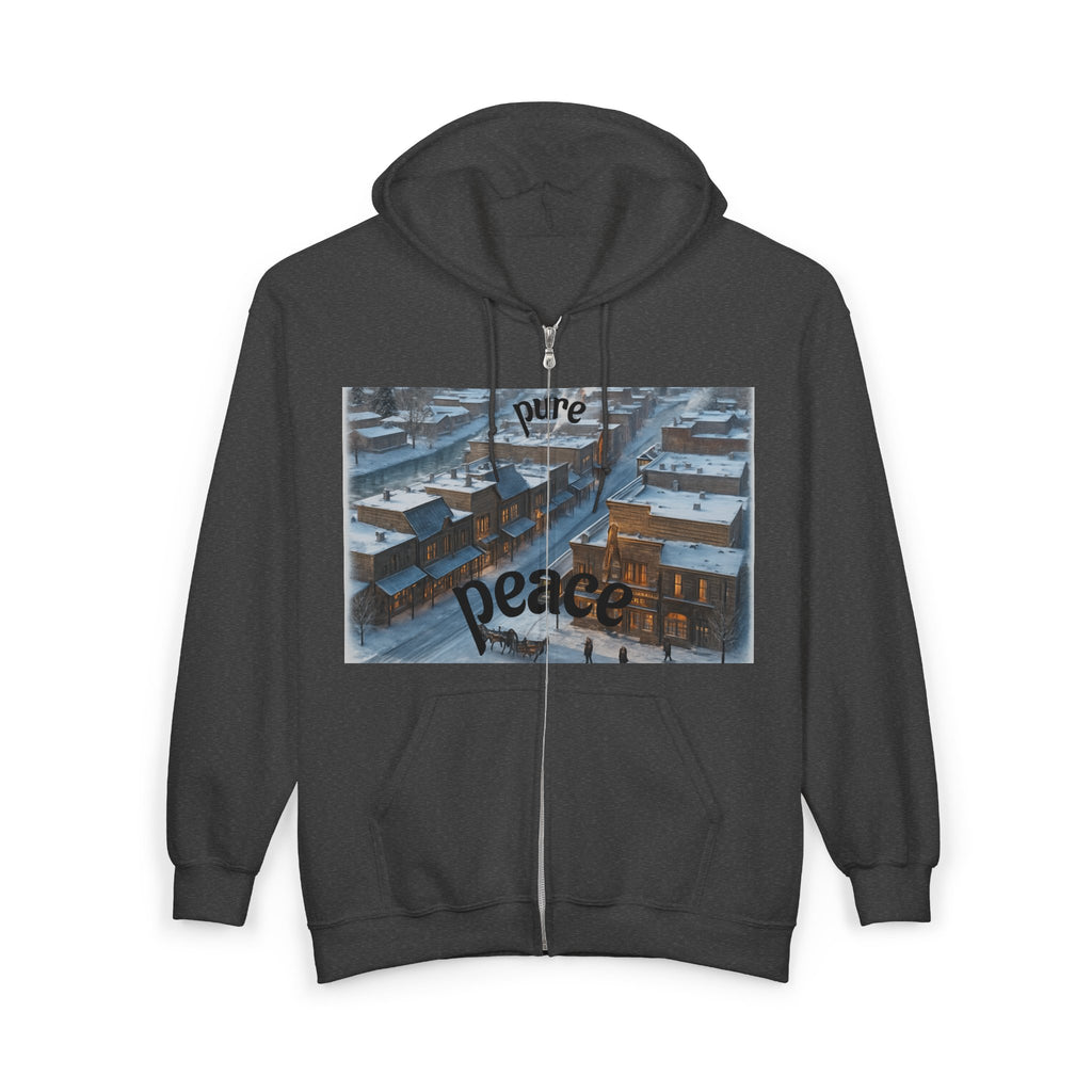 Zip Hoodie — 'Pure Peace' Graphic Full-Zip Hoodie