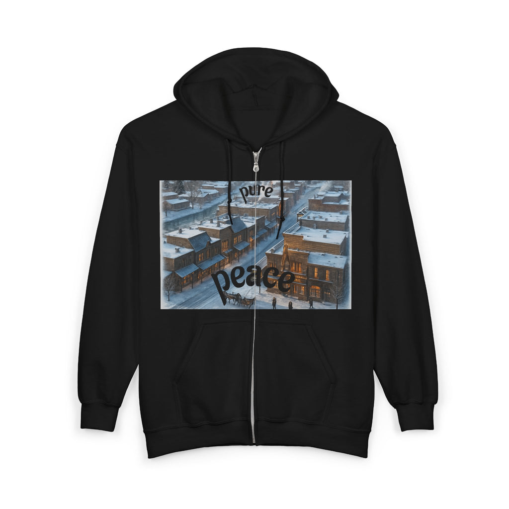 Zip Hoodie — 'Pure Peace' Graphic Full-Zip Hoodie