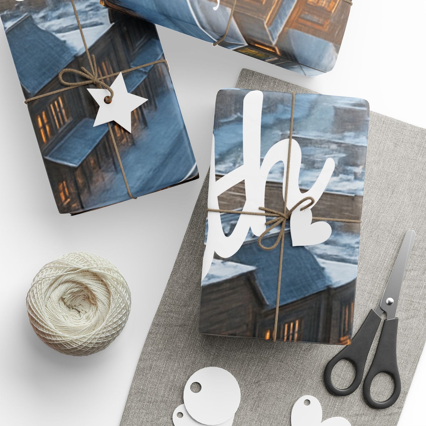 Missing Home Wrapping Paper Roll — From home Scenic Snowy Mountain town Design