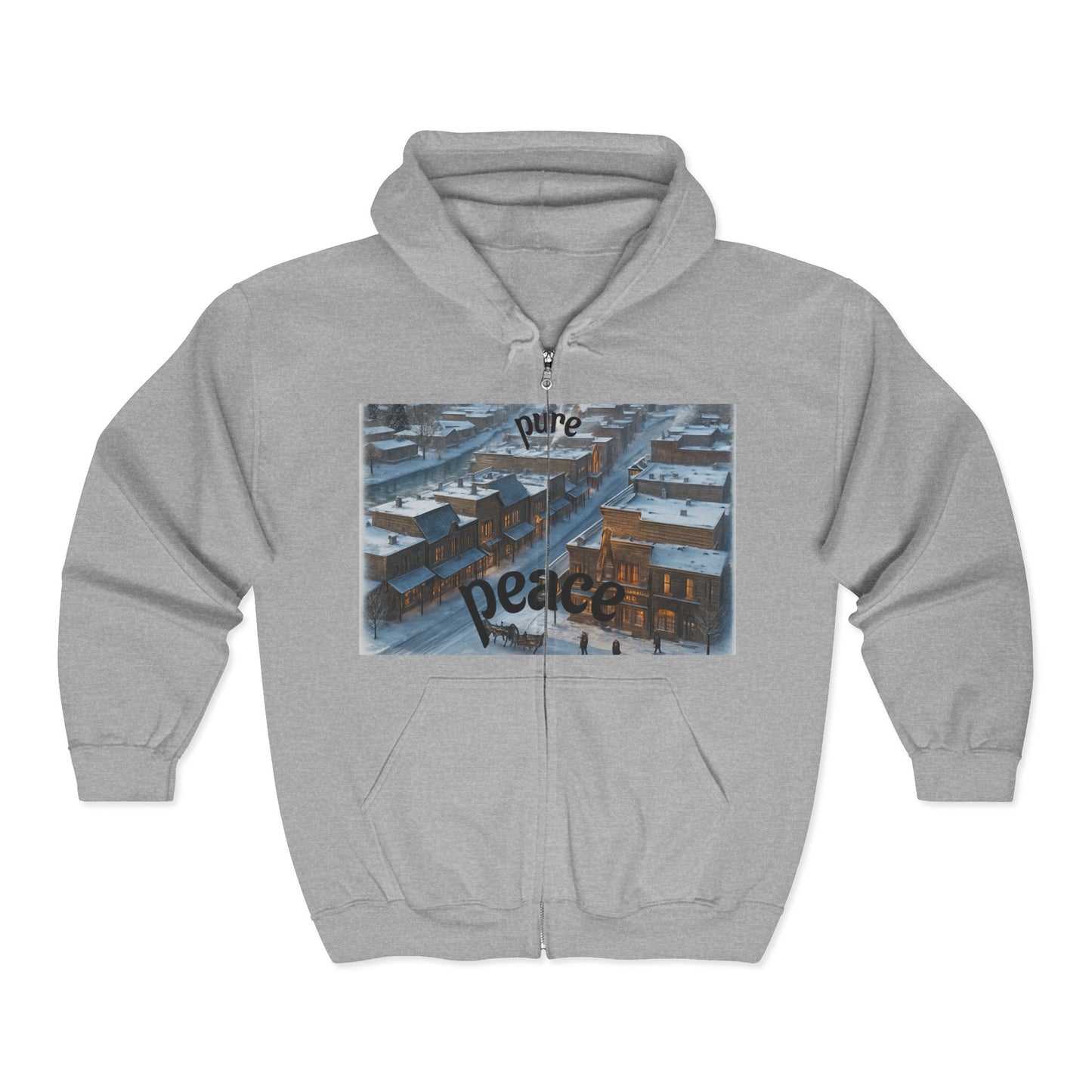 Zip Hoodie — 'Pure Peace' Graphic Full-Zip Hoodie