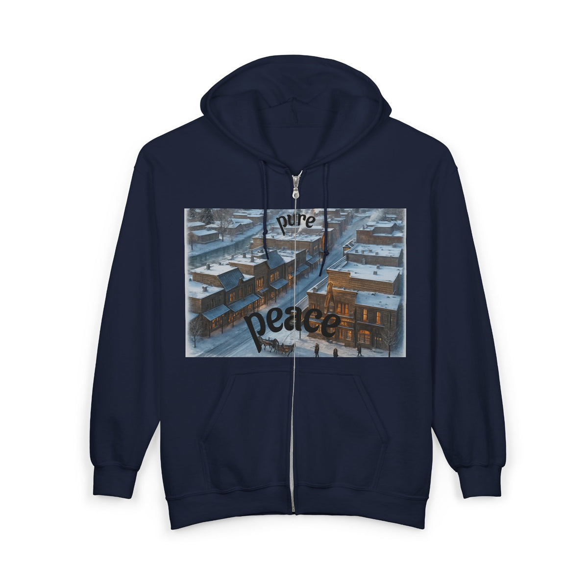 Zip Hoodie — 'Pure Peace' Graphic Full-Zip Hoodie