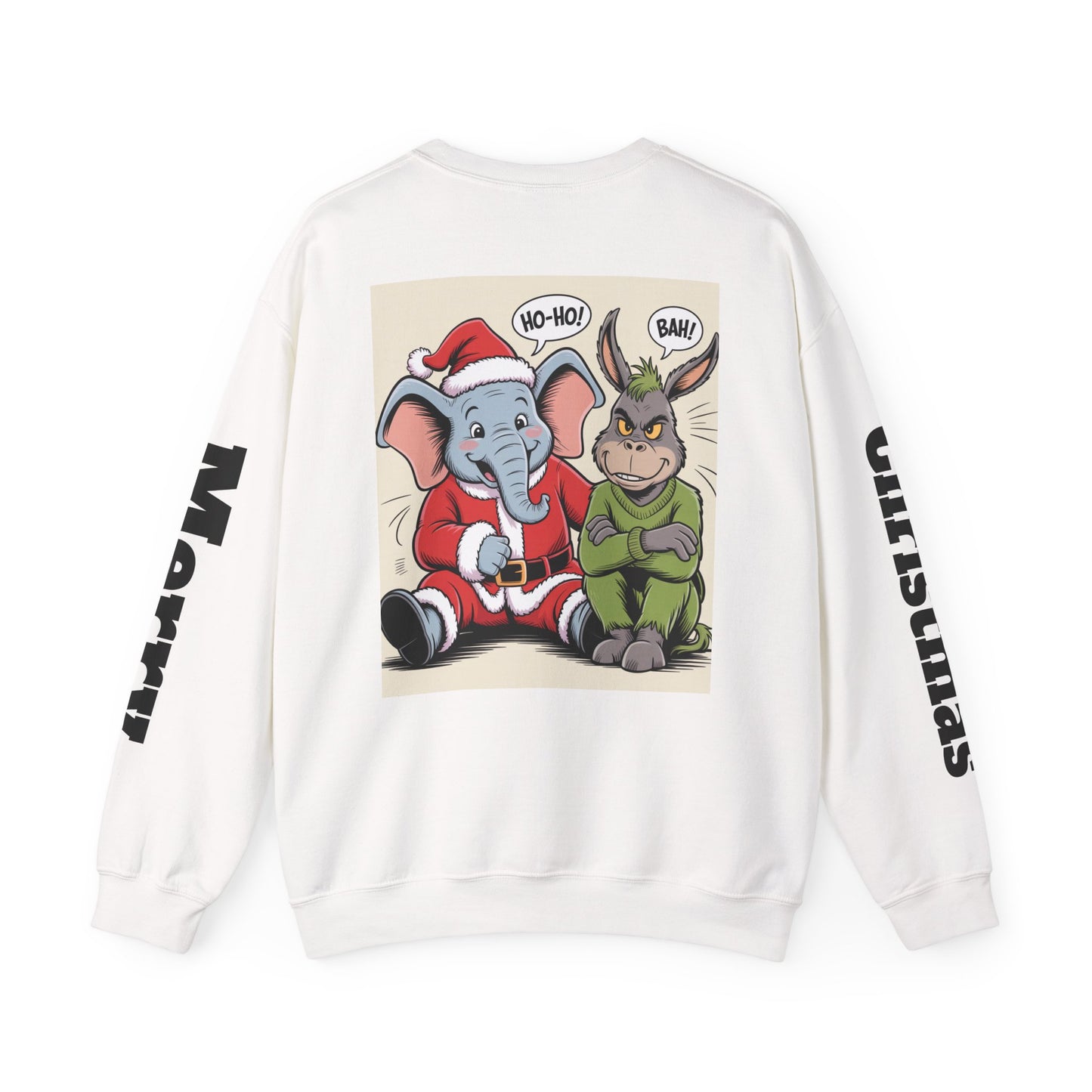 Christmas Sweatshirt — Elephant & Grinch Holiday Crewneck (Ho-Ho! Bah!)
