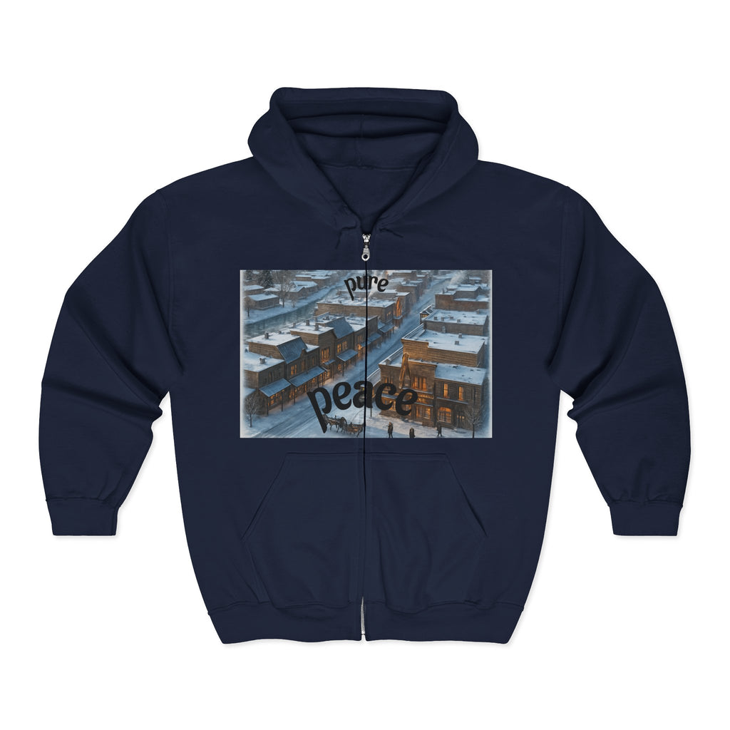 Zip Hoodie — 'Pure Peace' Graphic Full-Zip Hoodie
