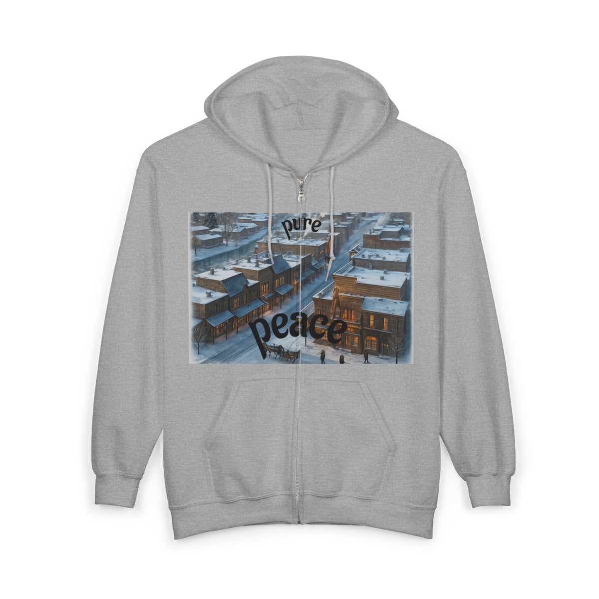 Zip Hoodie — 'Pure Peace' Graphic Full-Zip Hoodie