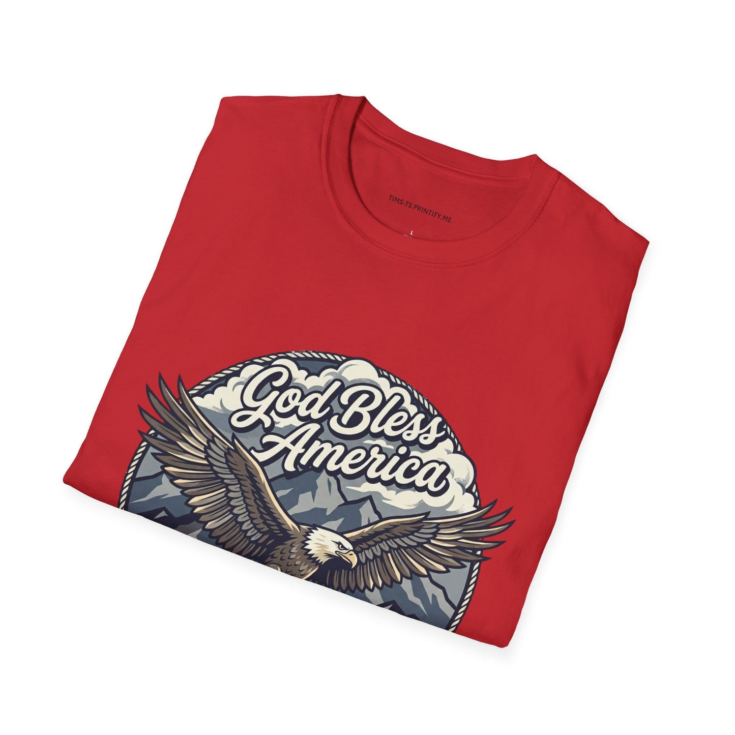 God Bless America Eagle T-Shirt — Patriotic Bald Eagle with Flag Design