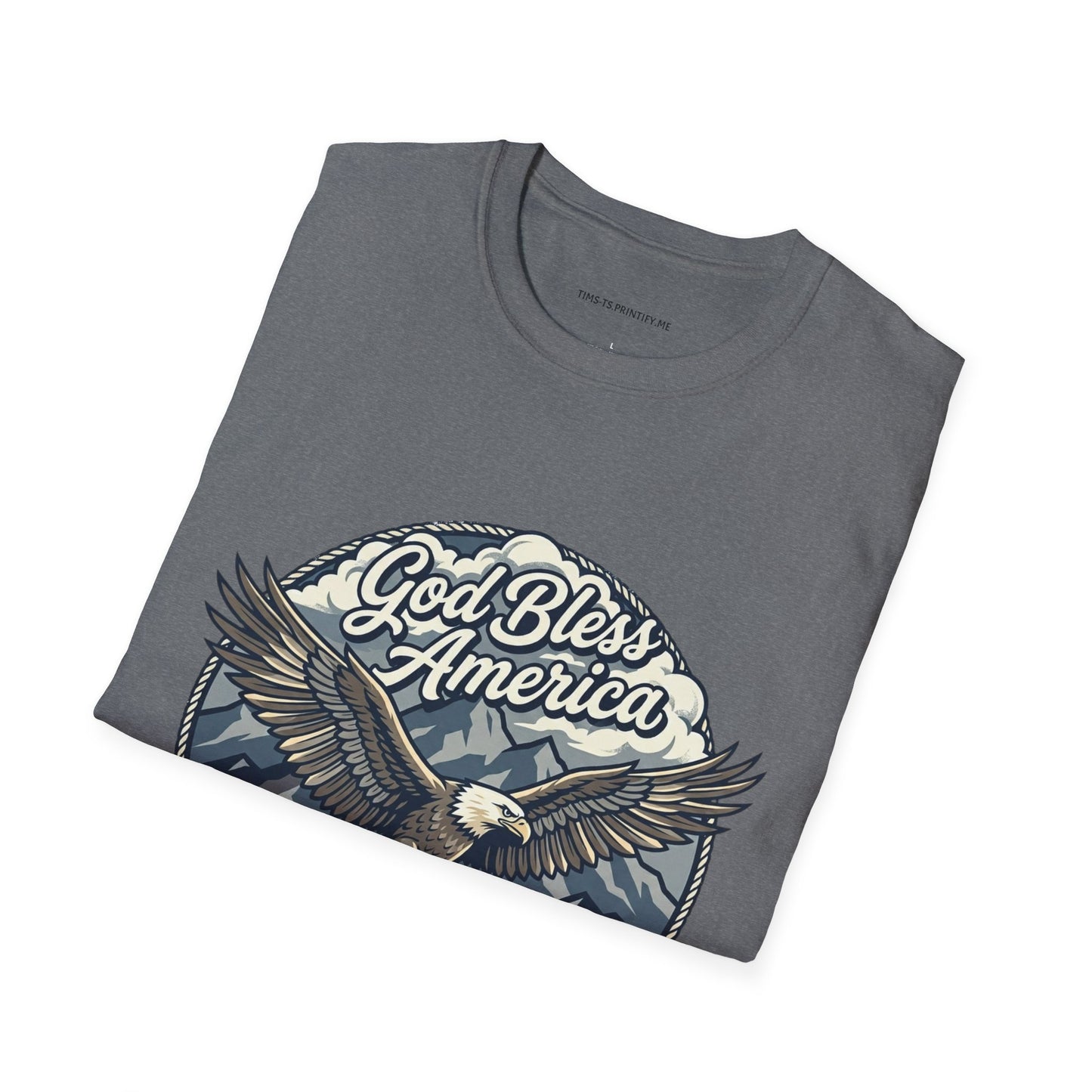 God Bless America Eagle T-Shirt — Patriotic Bald Eagle with Flag Design