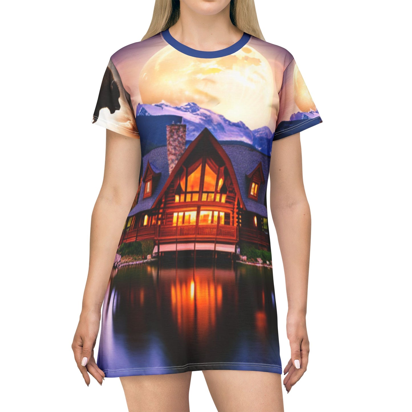 T-Shirt Dress (AOP) - Welcome Home