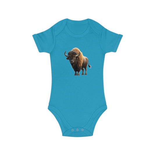 Trendy Baby Bodysuit with Buffalo Graphic - Perfect for New Parents and Baby Showers
