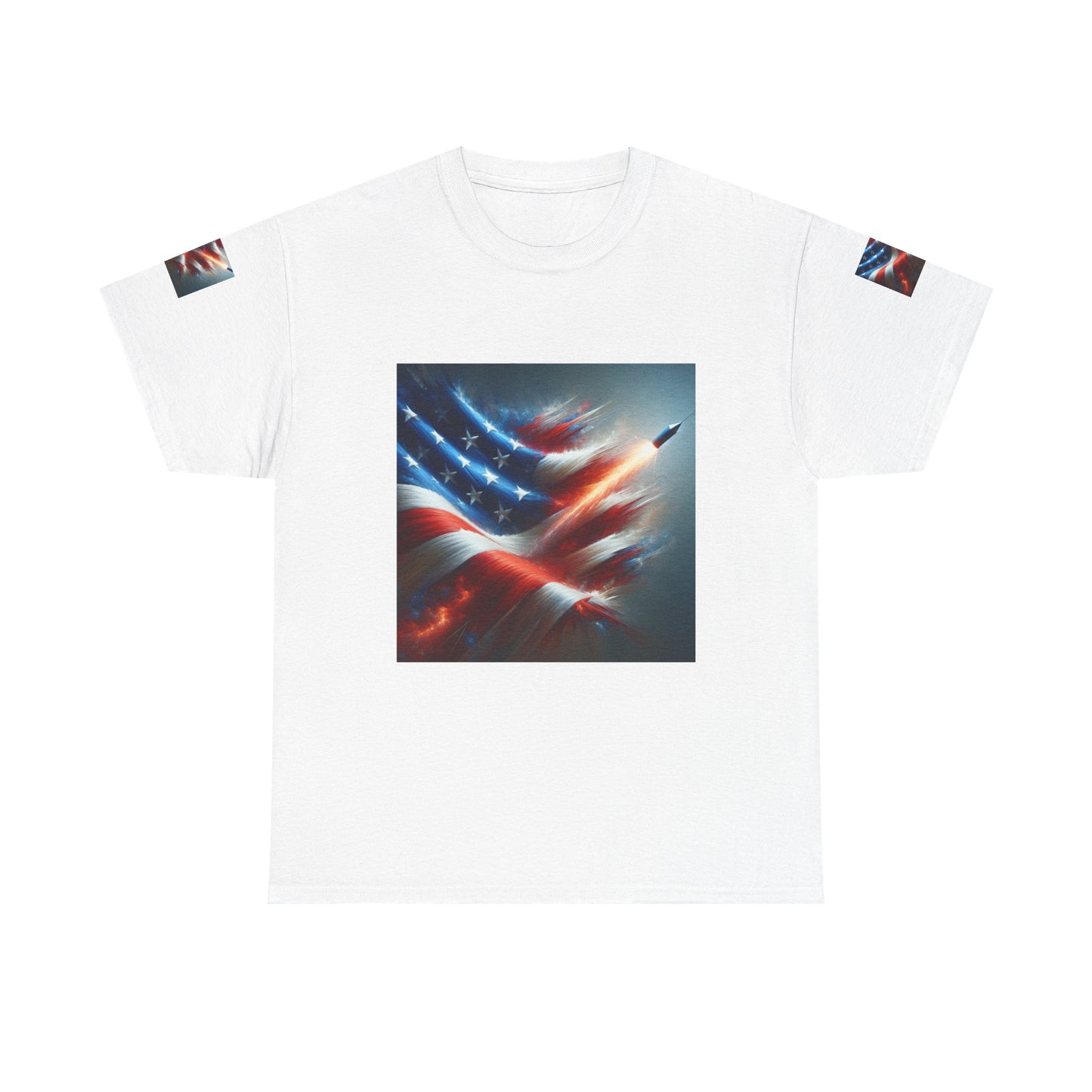 Patriotic Heavy Cotton Tee | Independence Day, Memorial Day, July 4th, Casual Wear, Gift for Veterans, Americana Fashion