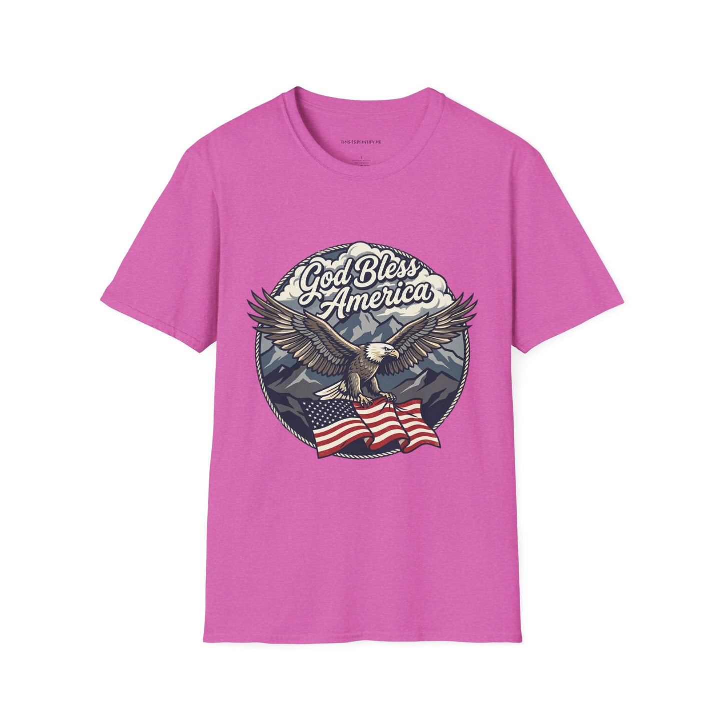 God Bless America Eagle T-Shirt — Patriotic Bald Eagle with Flag Design